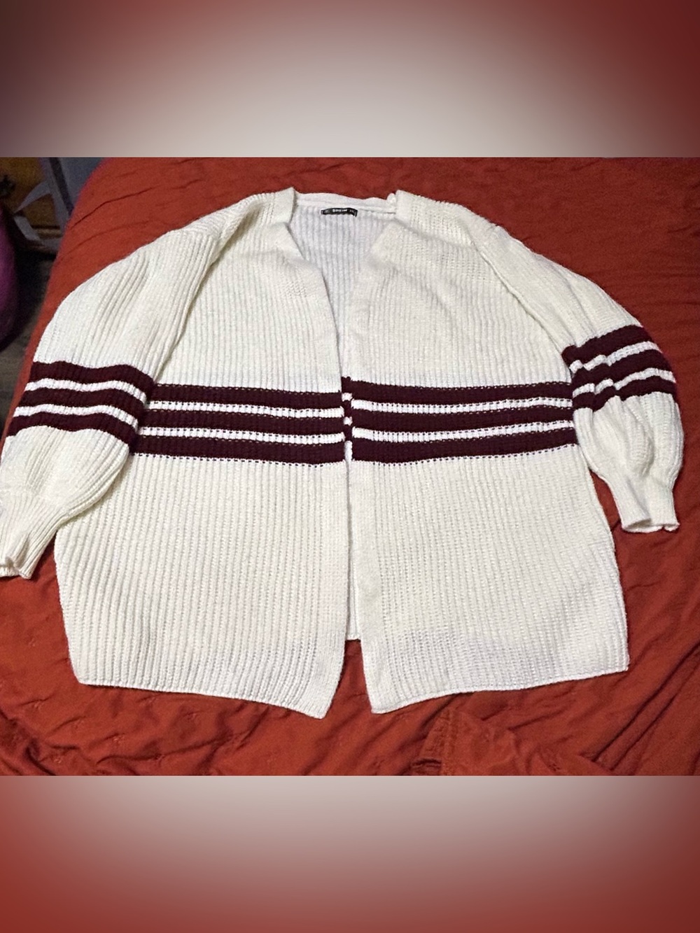Plus size varsity style cardigan 1X